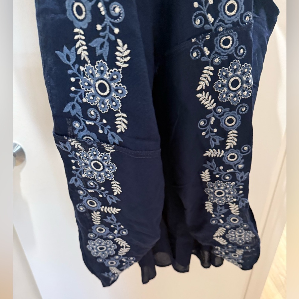 NWT 1X Torrid Belle Isle Navy Blue flutter sleeve trapeze embroidered dress NEW - Picture 10 of 14